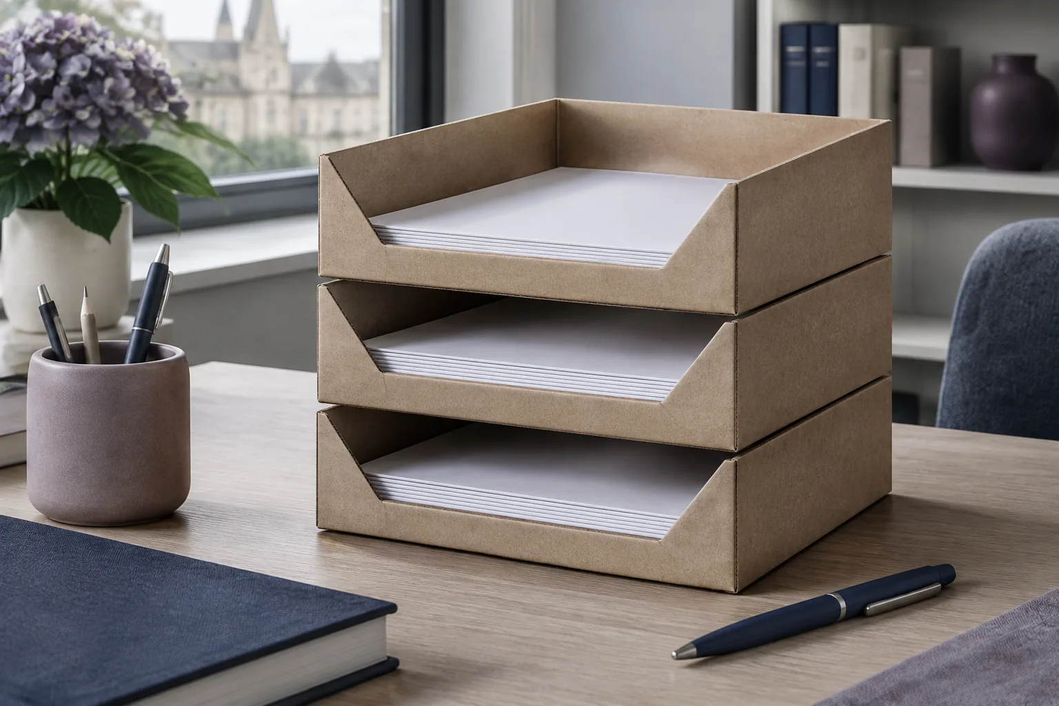 Document trays holding plain sheets